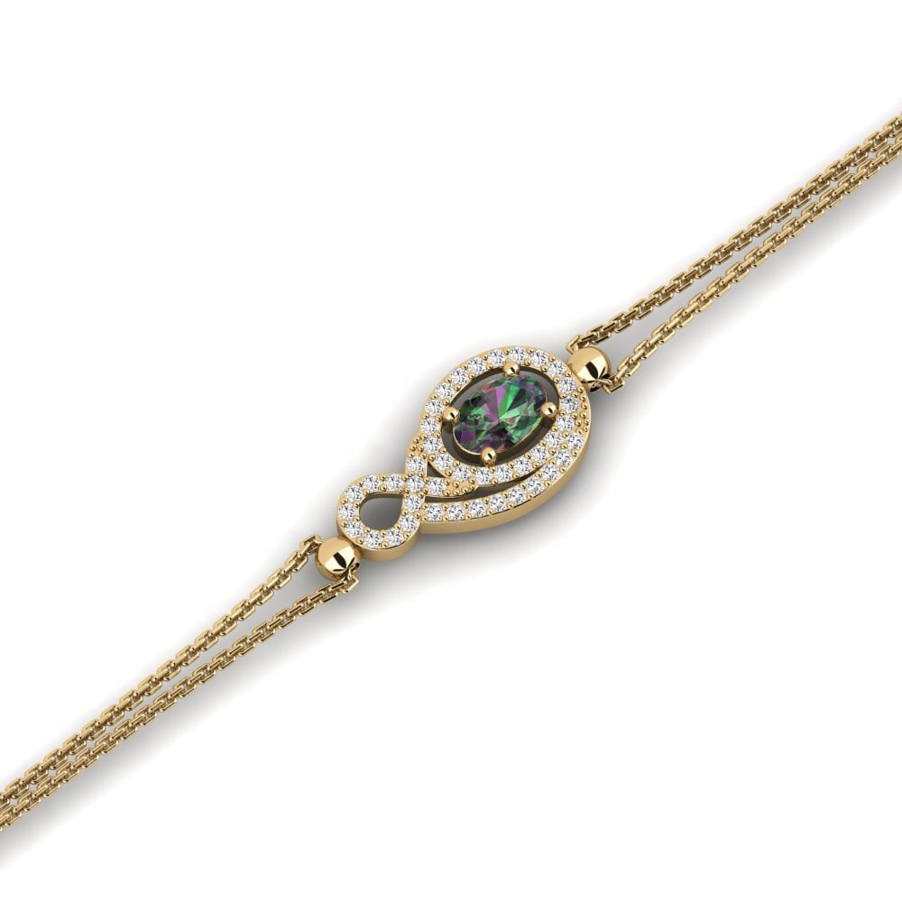 14k Oro Amarillo Topacio Místico Pulsera de Mujer Atong