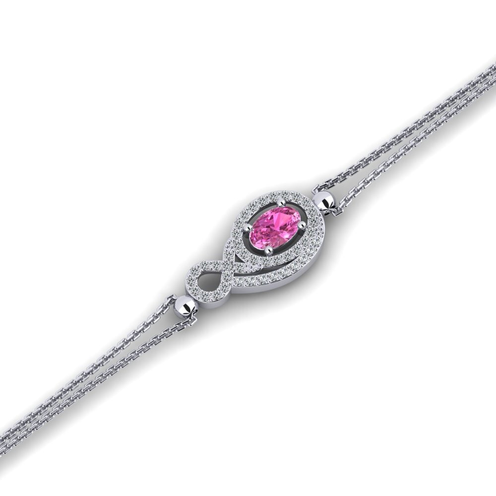 Oval Pink Topaz Women's Bracelet Atong
