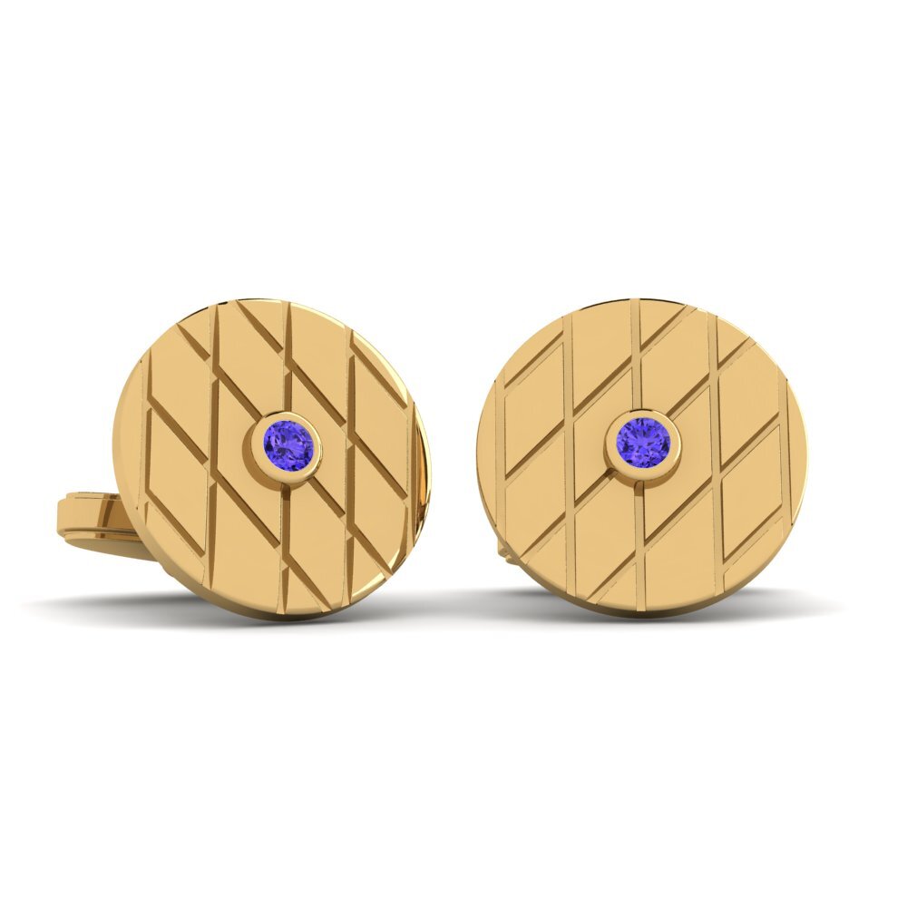 14ct Yellow Gold Tanzanite Cufflink Atreus