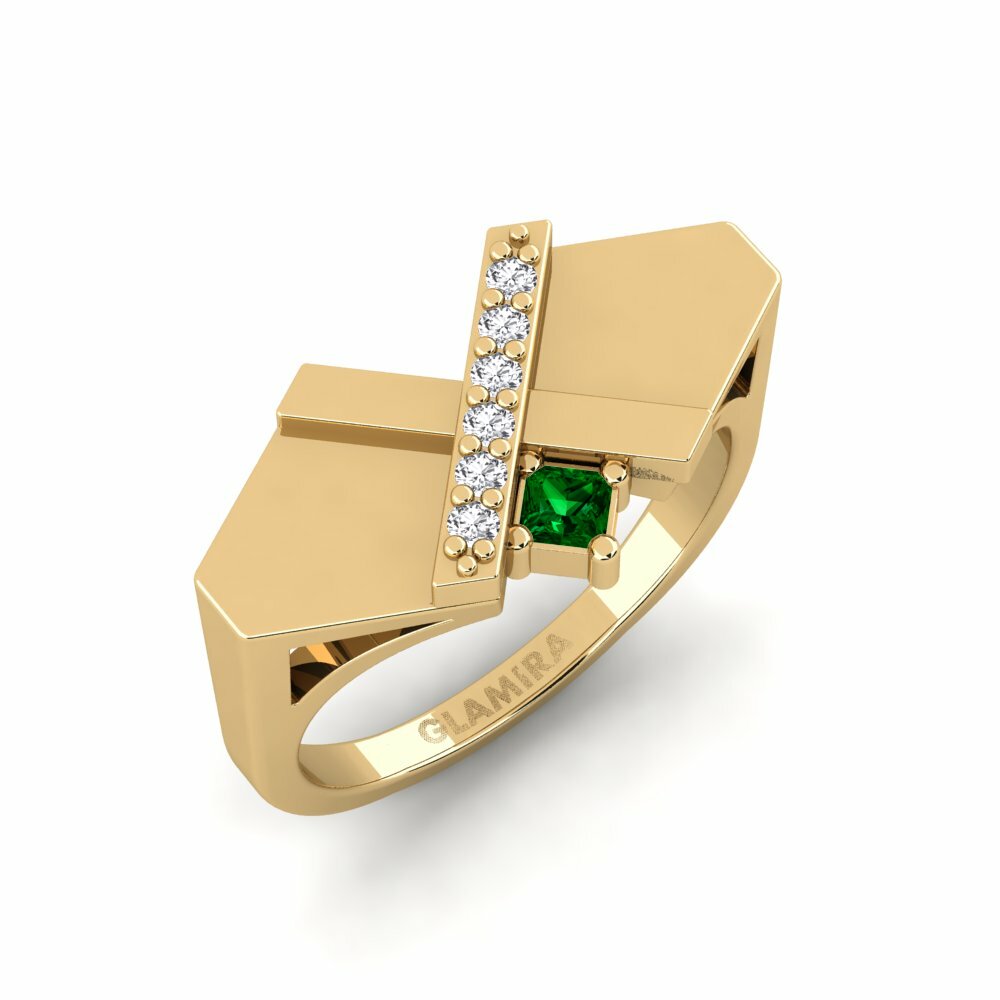 Circonita Verde Anillo meñique Atseva
