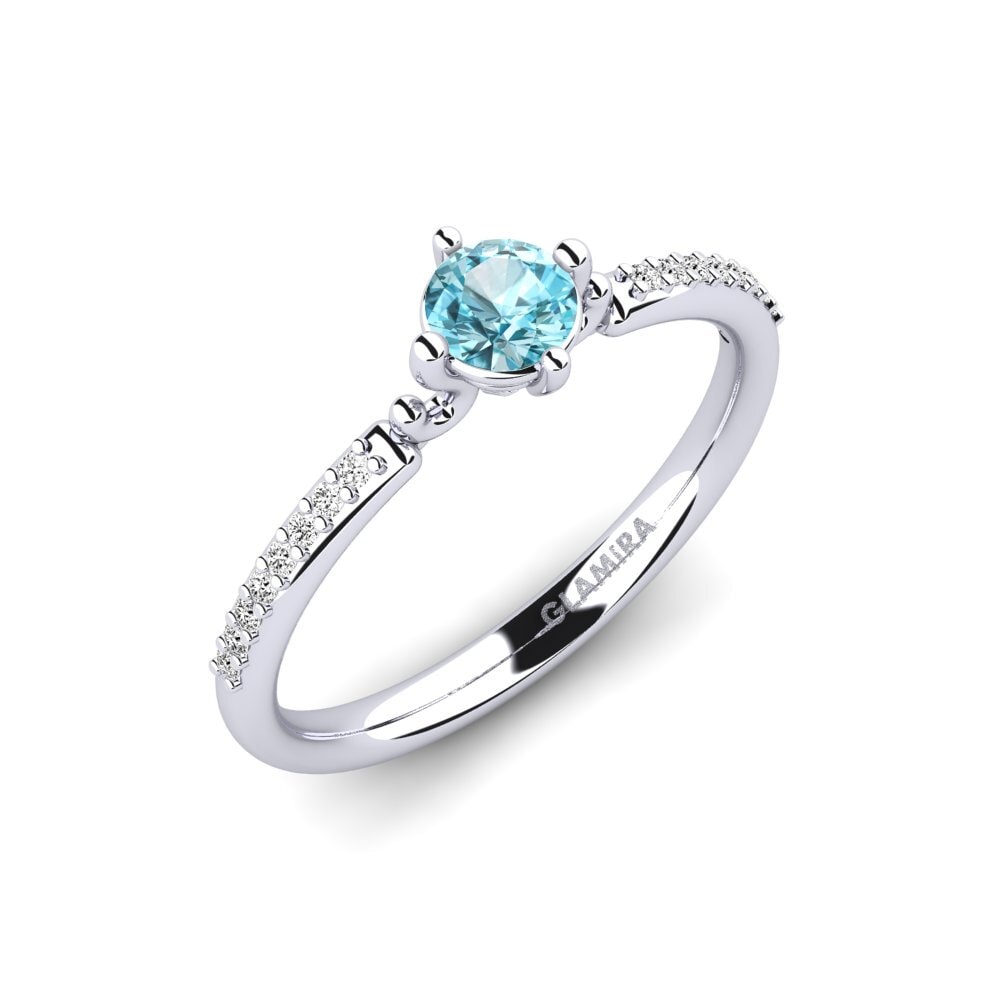 Zircon Bleu Bague de fiançailles Aubriel