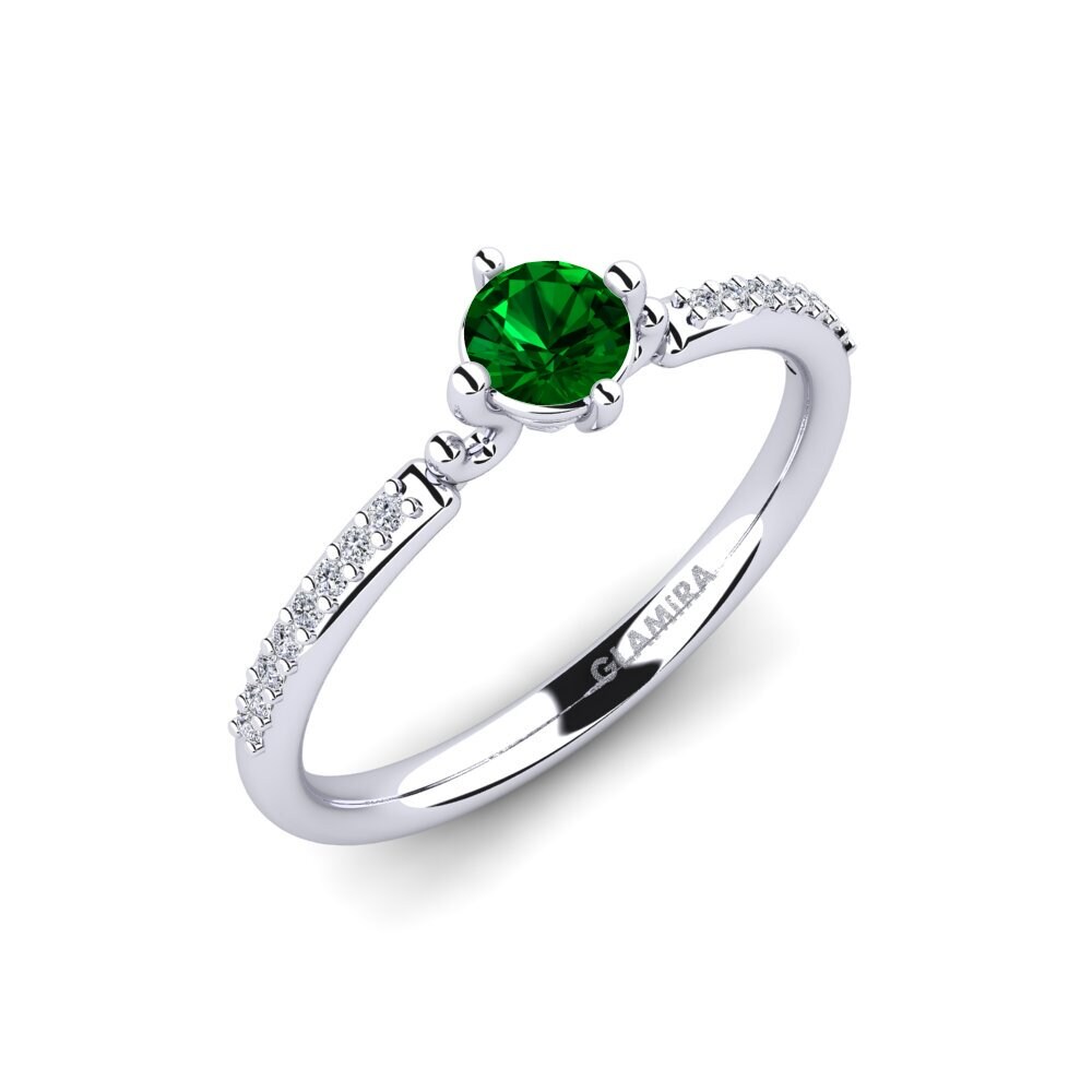 Green Zirconia Engagement Ring Aubriel