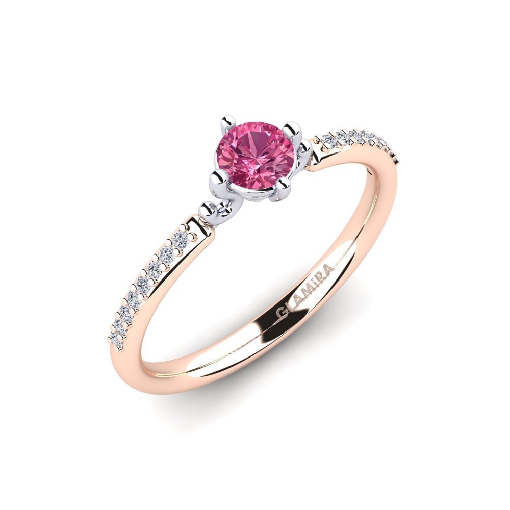 Or Rose & Blanc 14k Bague de fiançailles Aubriel