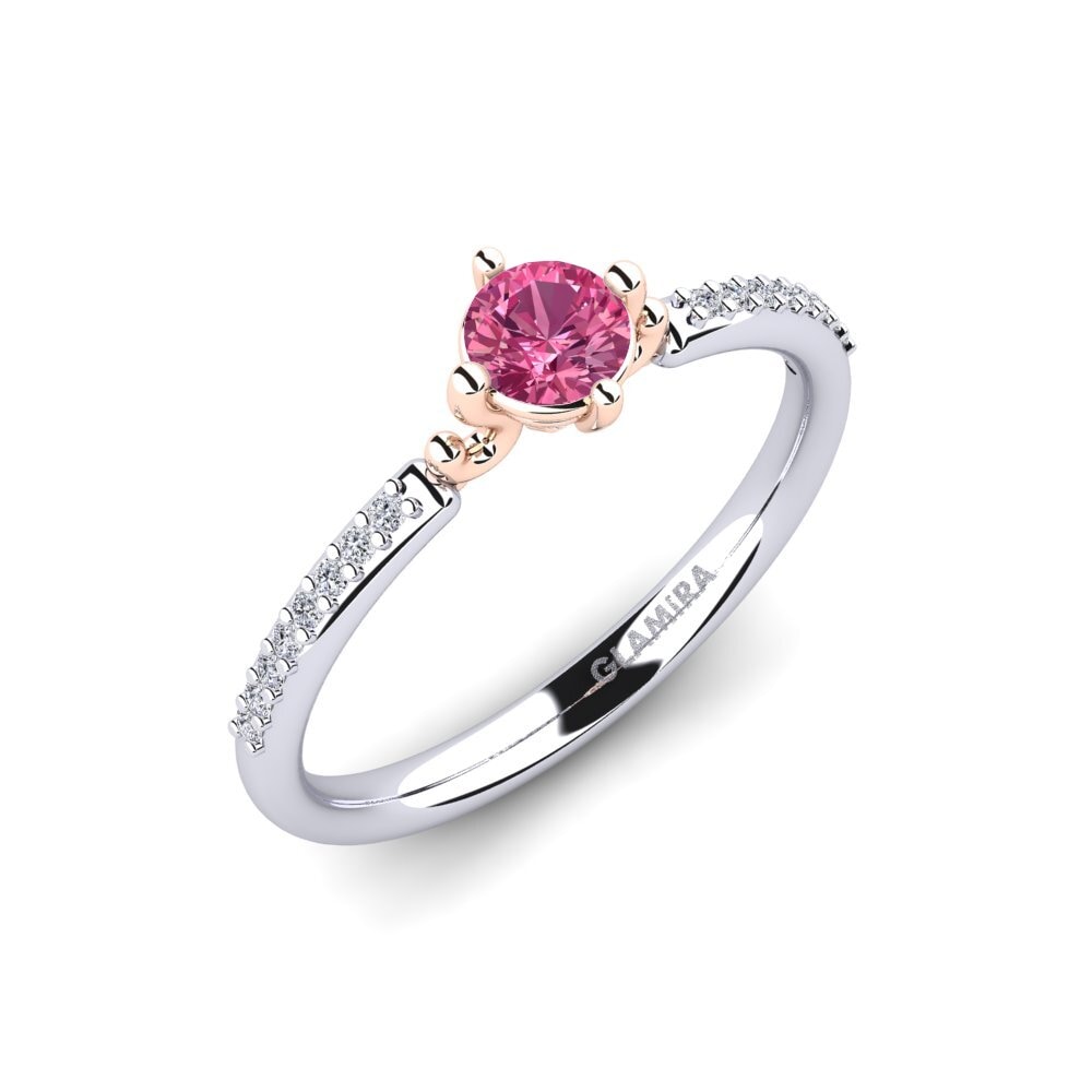 Or Blanc & Rose 14k Bague de fiançailles Aubriel