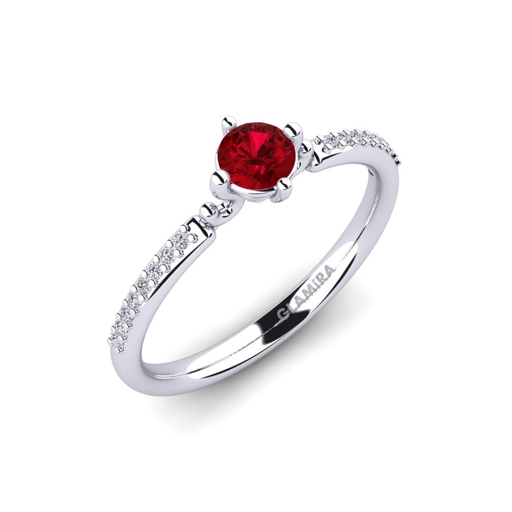 Red Zirconia Engagement Ring Aubriel