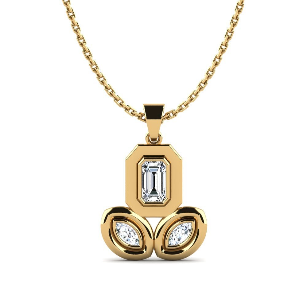 9k Oro Amarillo Esmeralda Colgante de Mujer Aubry