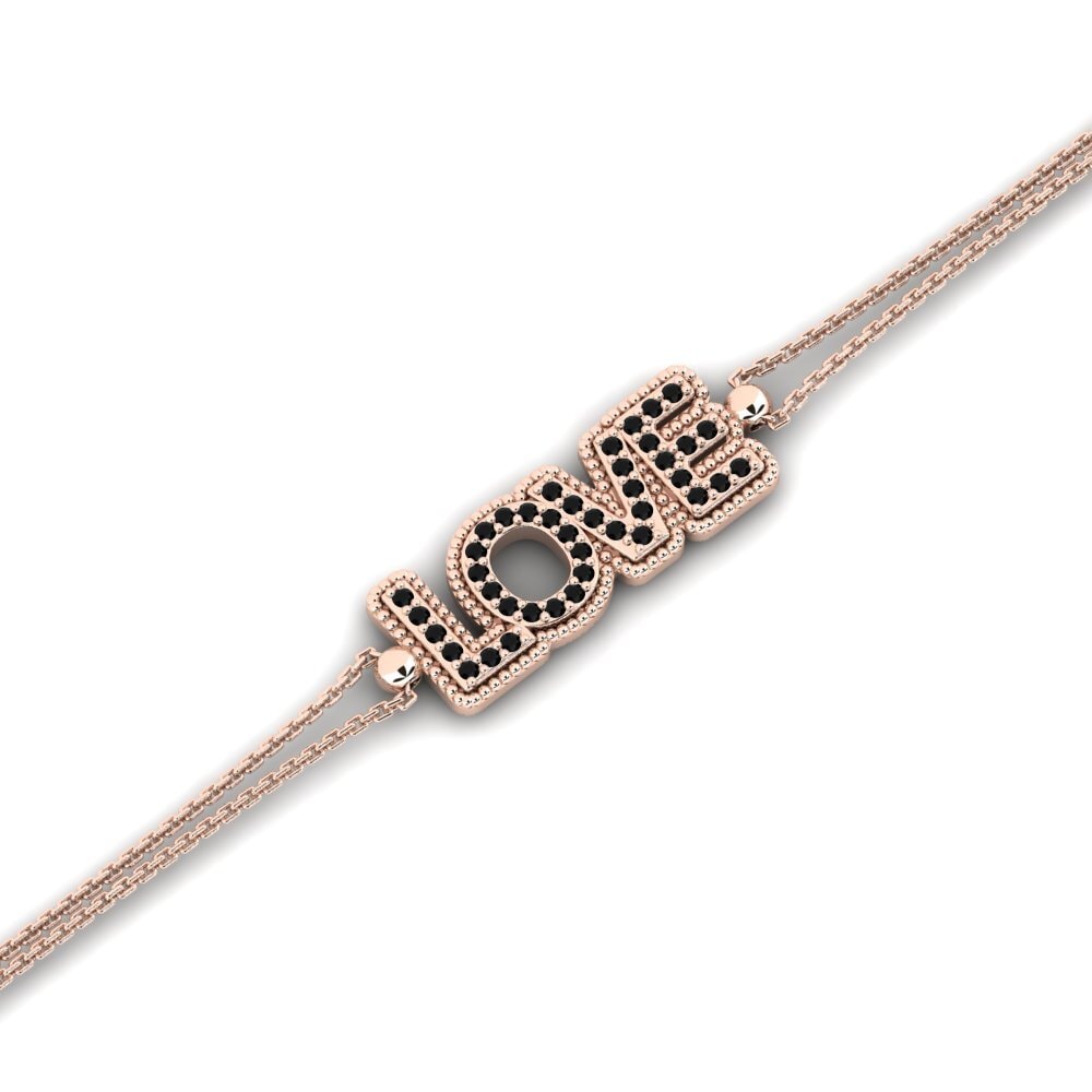 14ct Rose Gold Black Sapphire Women's Bracelet Aubryse