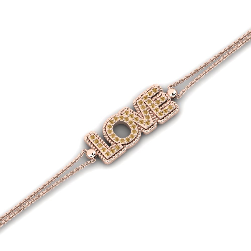 14ct Rose Gold Brown Diamond Women's Bracelet Aubryse