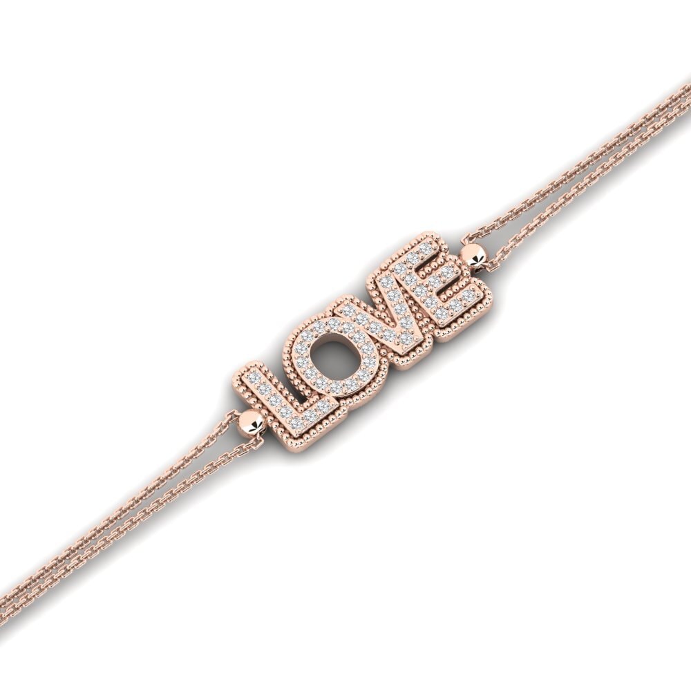 14ct Rose Gold White sapphire Women's Bracelet Aubryse