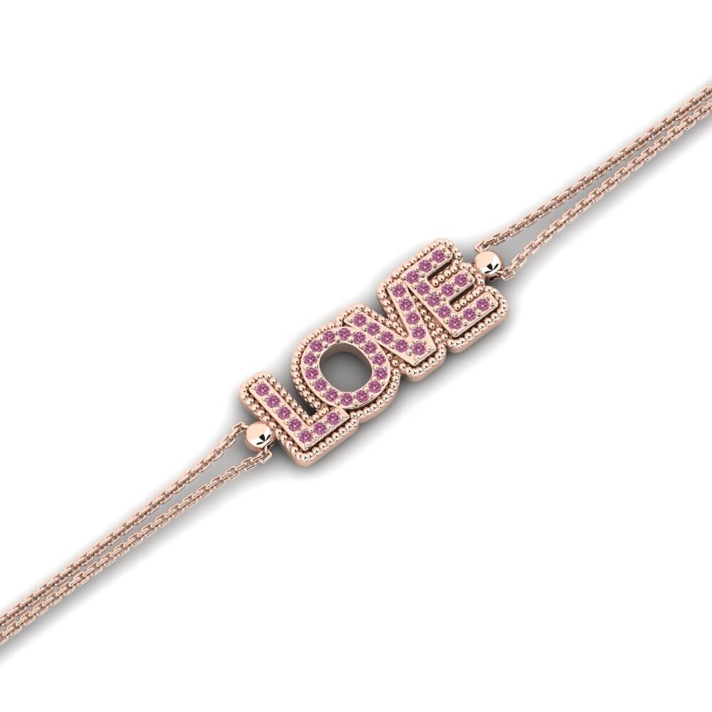 14ct Rose Gold Rhodolite Garnet Women's Bracelet Aubryse