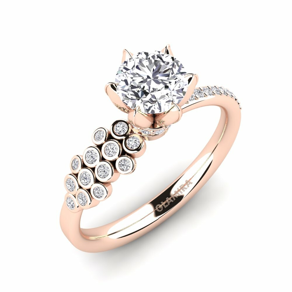Køb Forlovelsesring Audrie i 0.8 Karat Rund snit 585 Rødguld Diamant ...