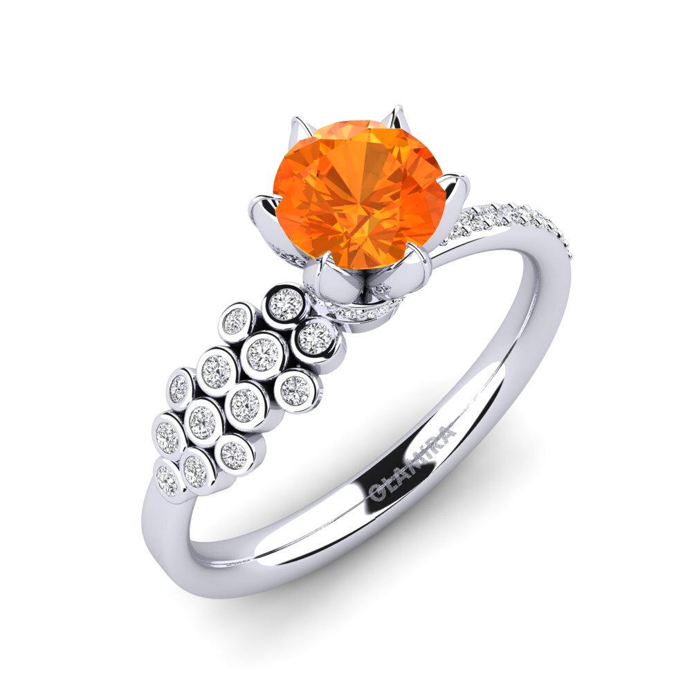 Orange Sapphire Engagement Ring Audrie