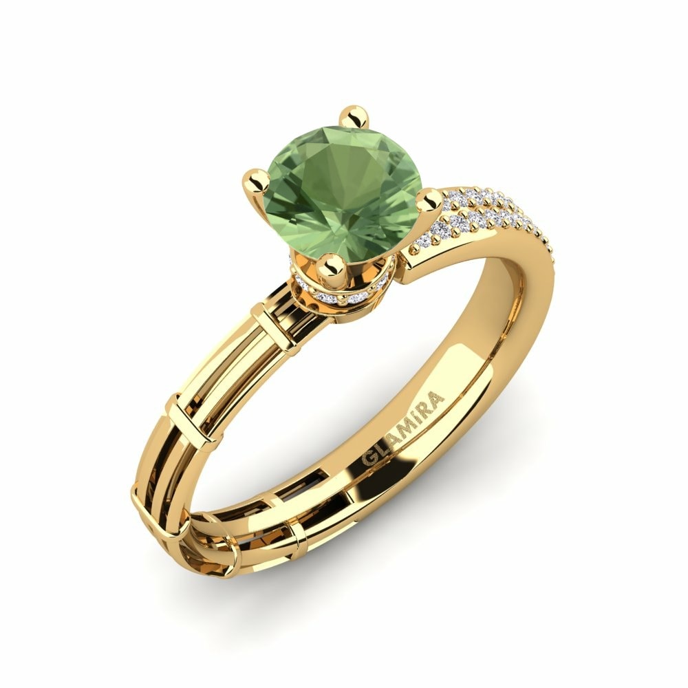 Zeleni Safir Zaročni prstan Augustina