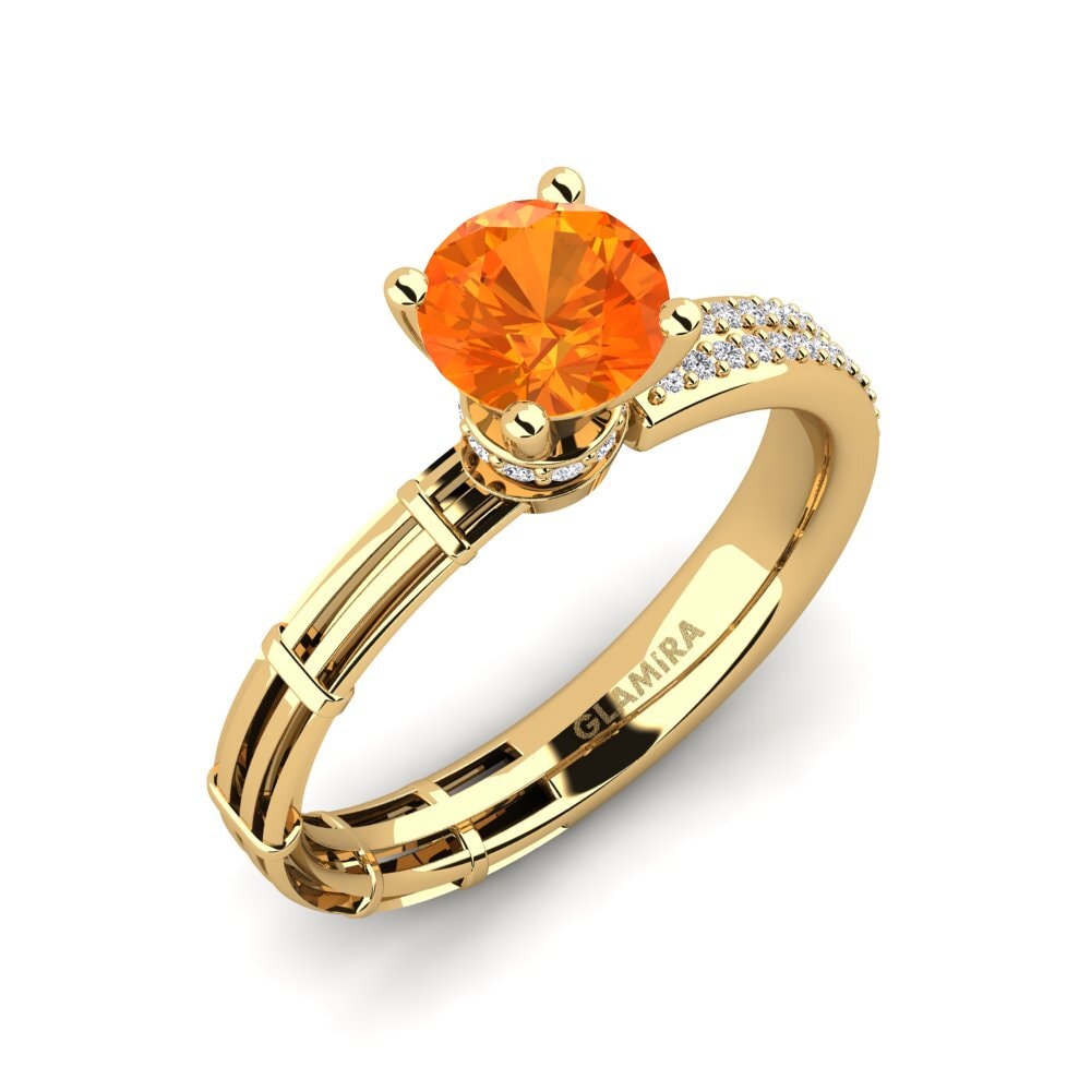 Orange Sapphire Engagement Ring Augustina