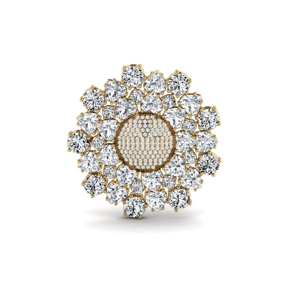 Vàng 14K Đá Zircon Trắng Trâm cài Aummas