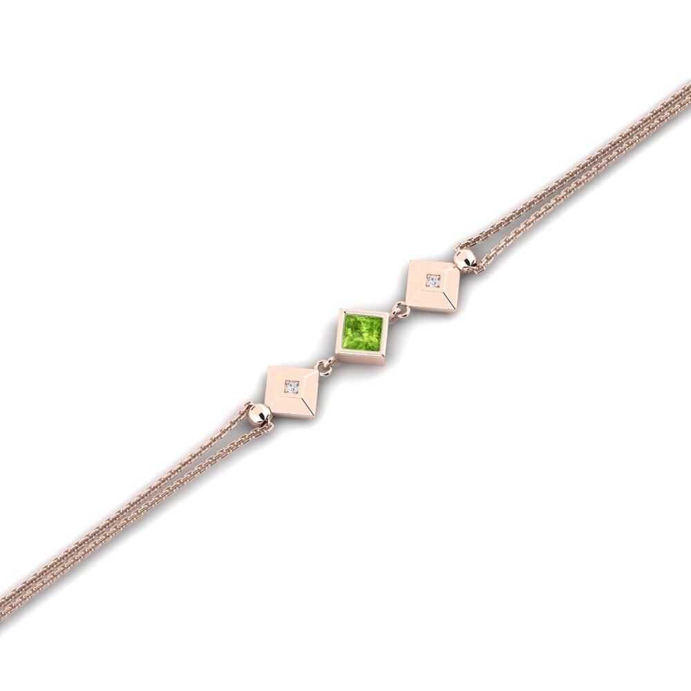 9ct Rose Gold Peridot Women's Bracelet Aundies