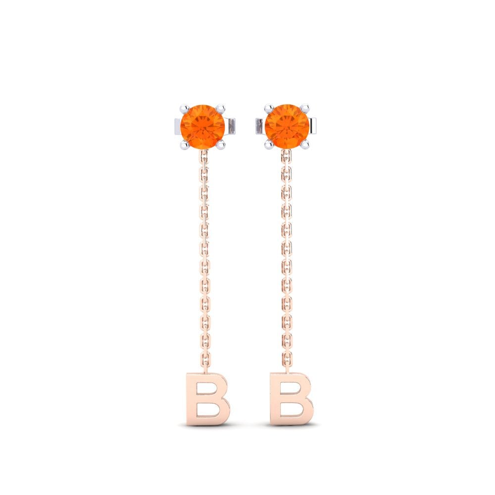 Orange Sapphire Women's Earring Aundrea B