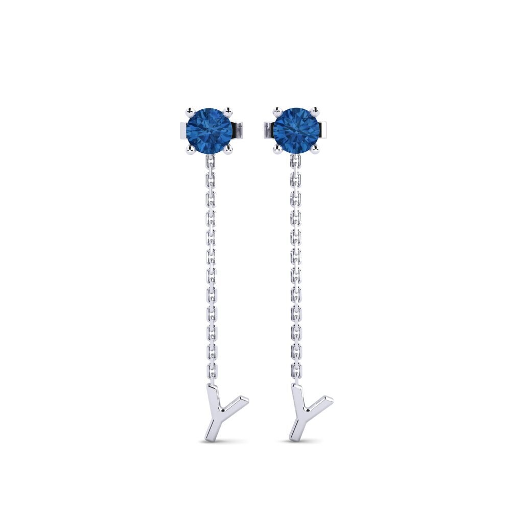 Dark Blue Zirconia Women's Earring Aundrea Y