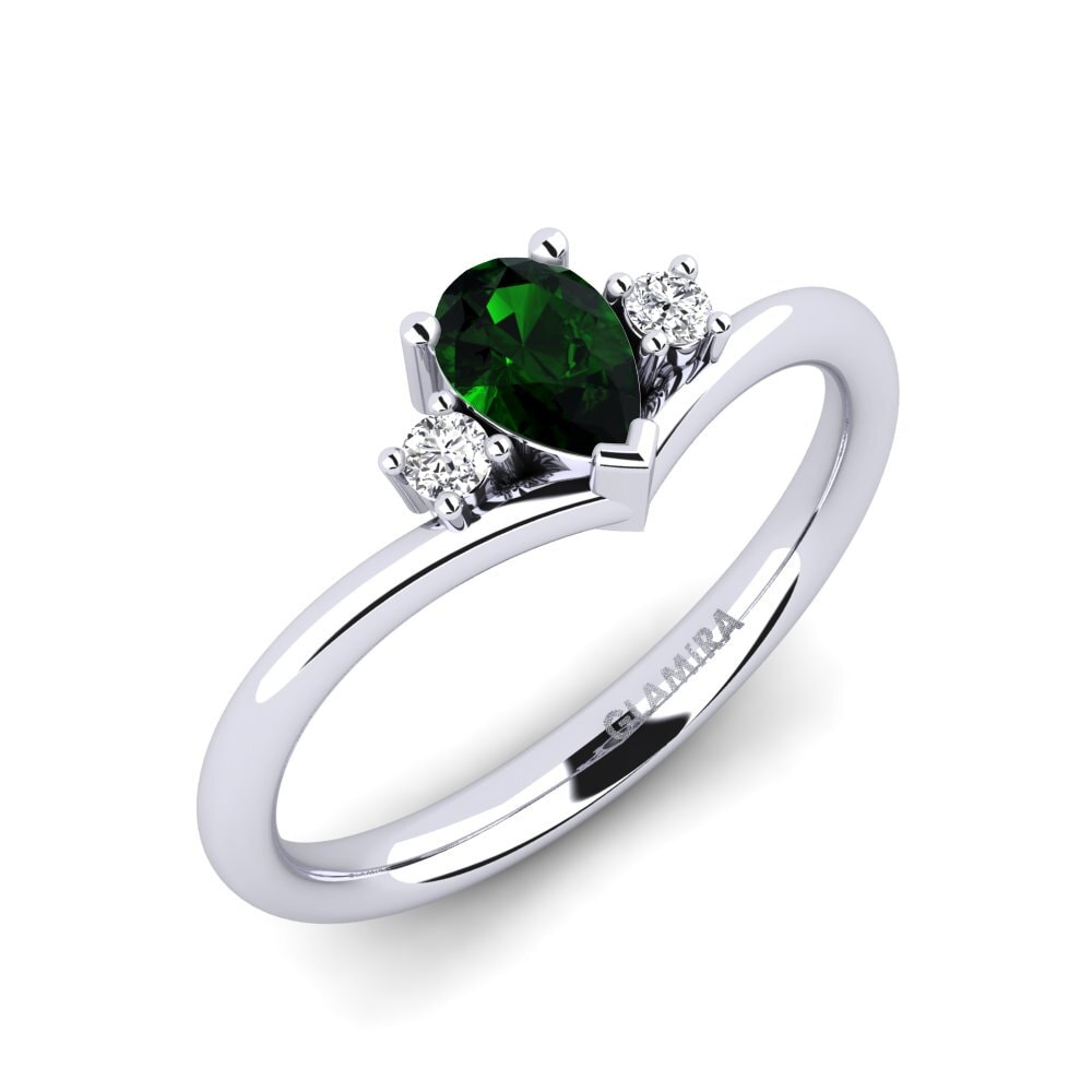 Green Tourmaline Engagement Ring Aurec