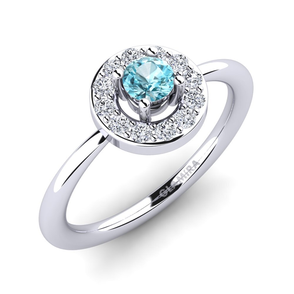Blue Zircon Engagement Ring Auretta