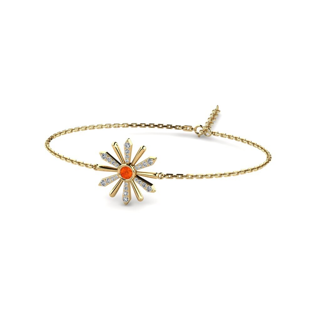 14k Oro Amarillo Ópalo Fuego Pulsera de Mujer Auricle