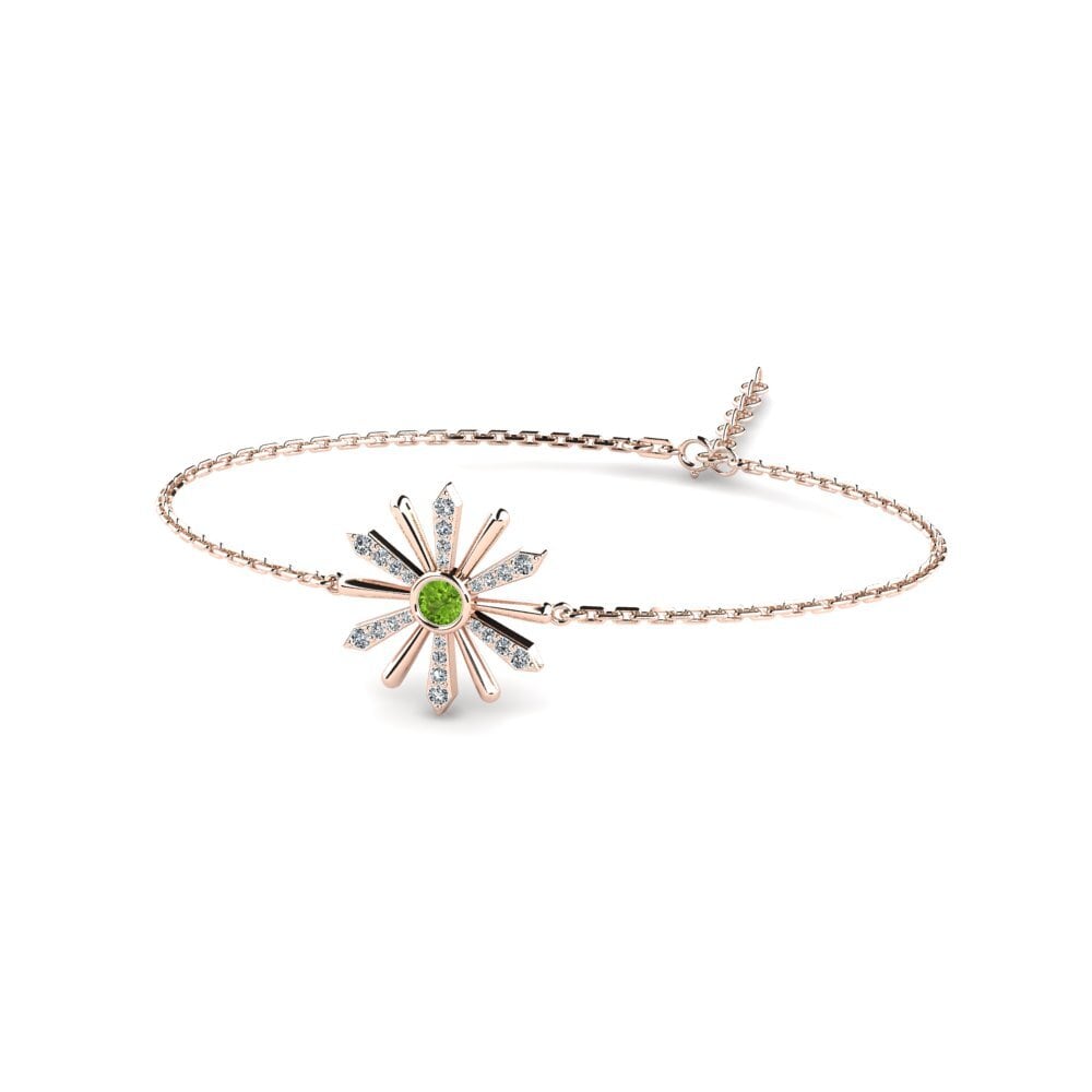 9ct Rose Gold Peridot Women's Bracelet Auricle