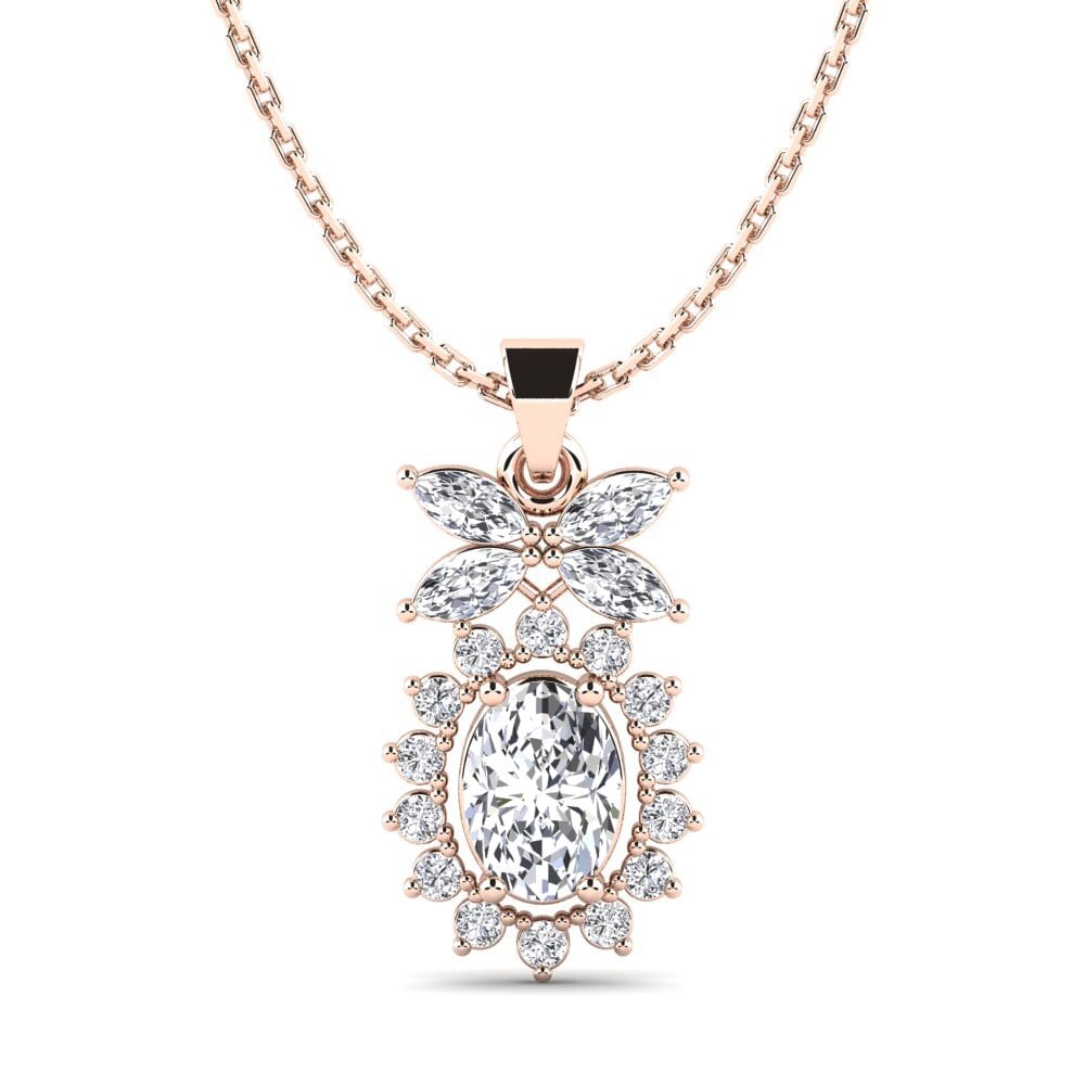 Collier En Or Rose Avec Pendentif Fin Pour Femme - Neuf Avec étiquettes