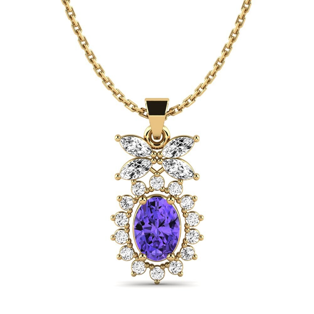Gelbgold 585 Tansanit Damen anhänger Aurkena