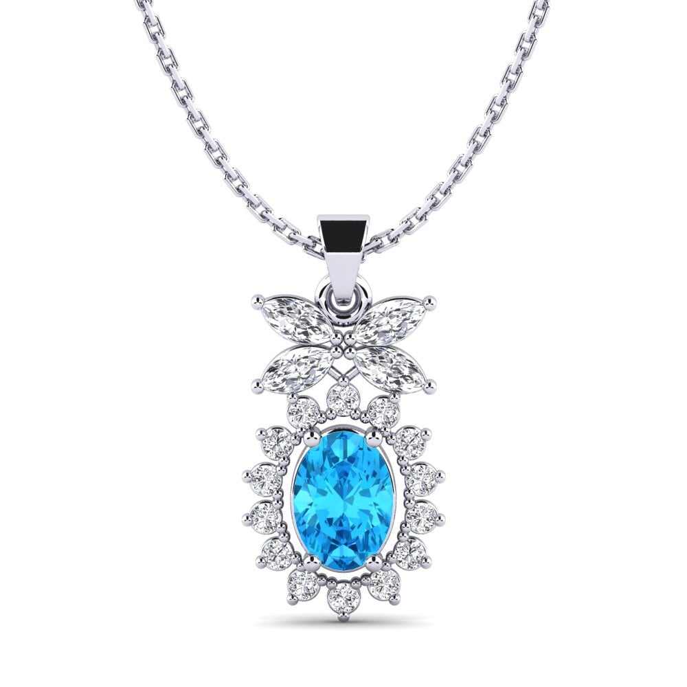 Blue Topaz Women's Pendant Aurkena