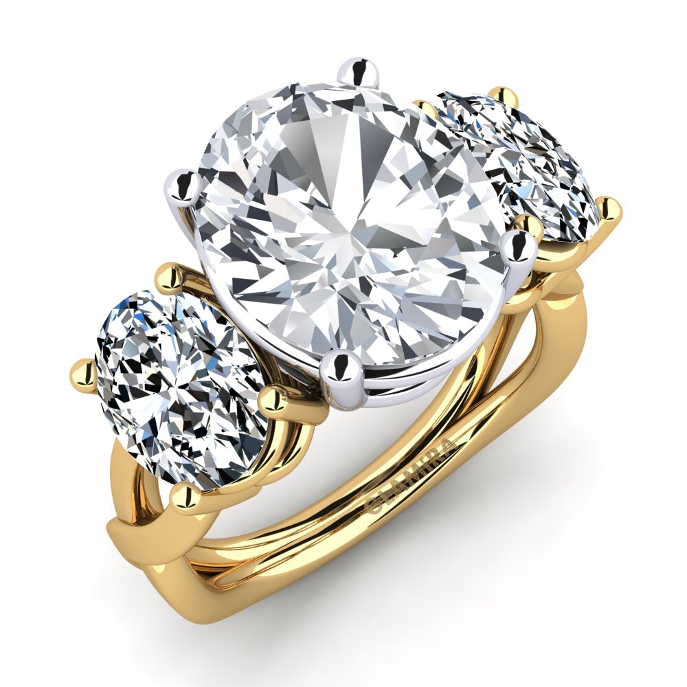 14ct Yellow / White Gold White Zircon Ring Aurkene