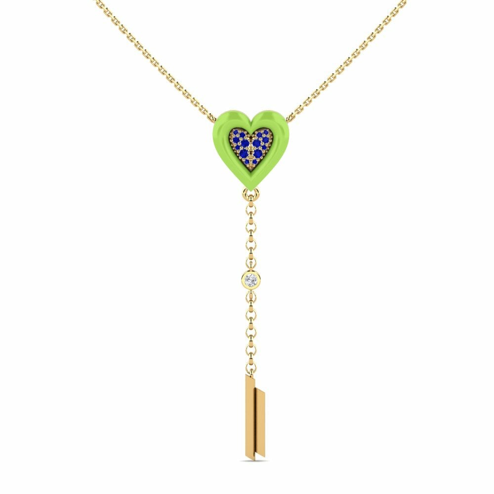 Vàng 18K Đá Sapphire Dây chuyền nữ Auspicious