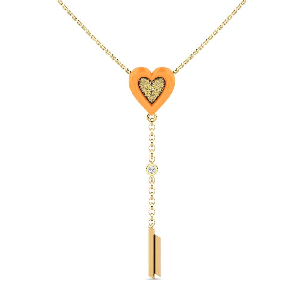Yellow Diamond Women's Necklace Auspicious