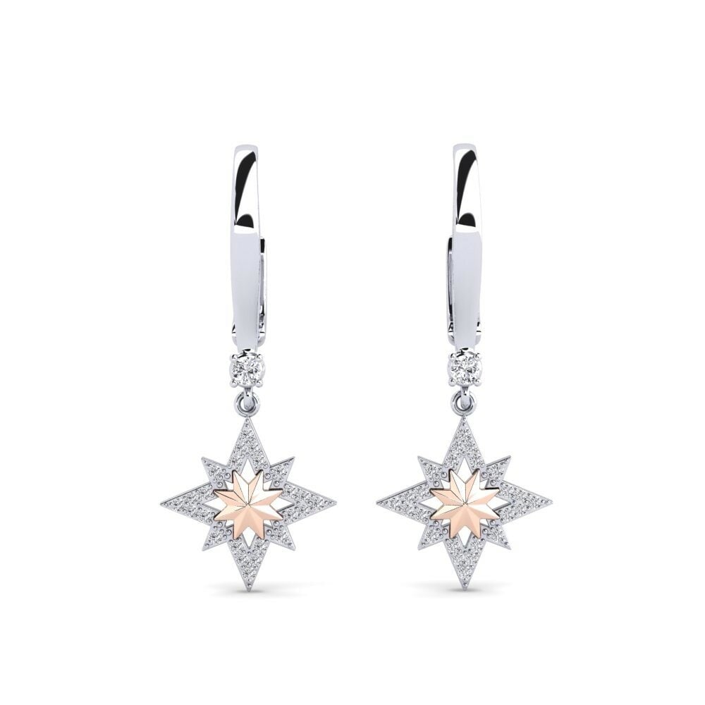 9k Oro Blanco & Rosa Pendiente de mujer Ausrine