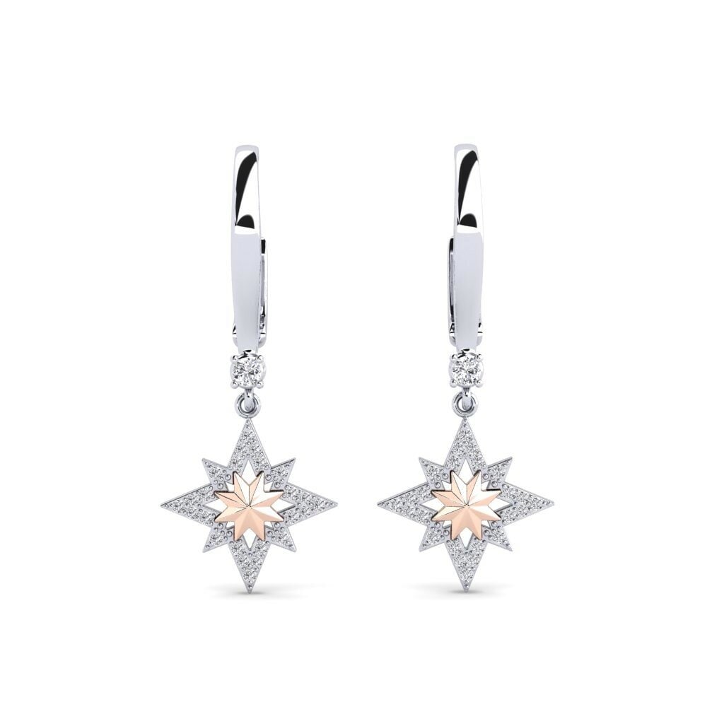 14k White & Rose Gold Women's Earring Ausrine