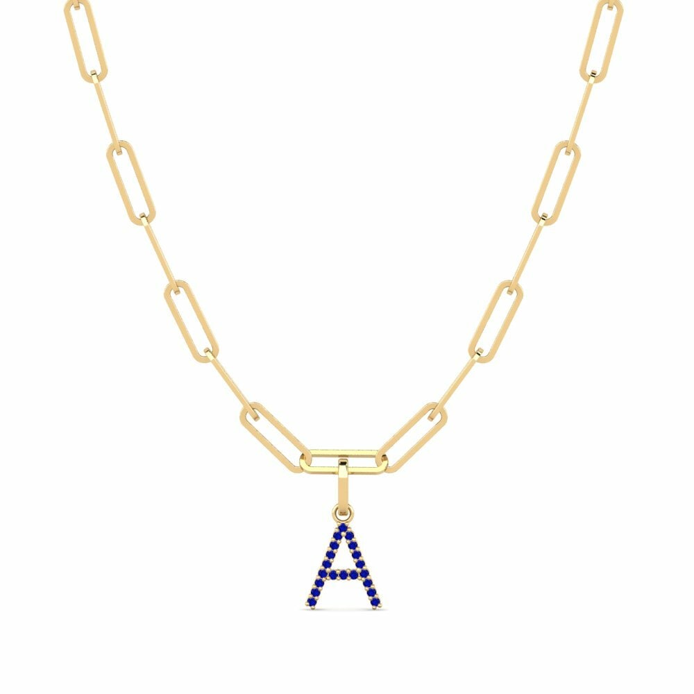 Saffier Paperclip Ketting Autize - A
