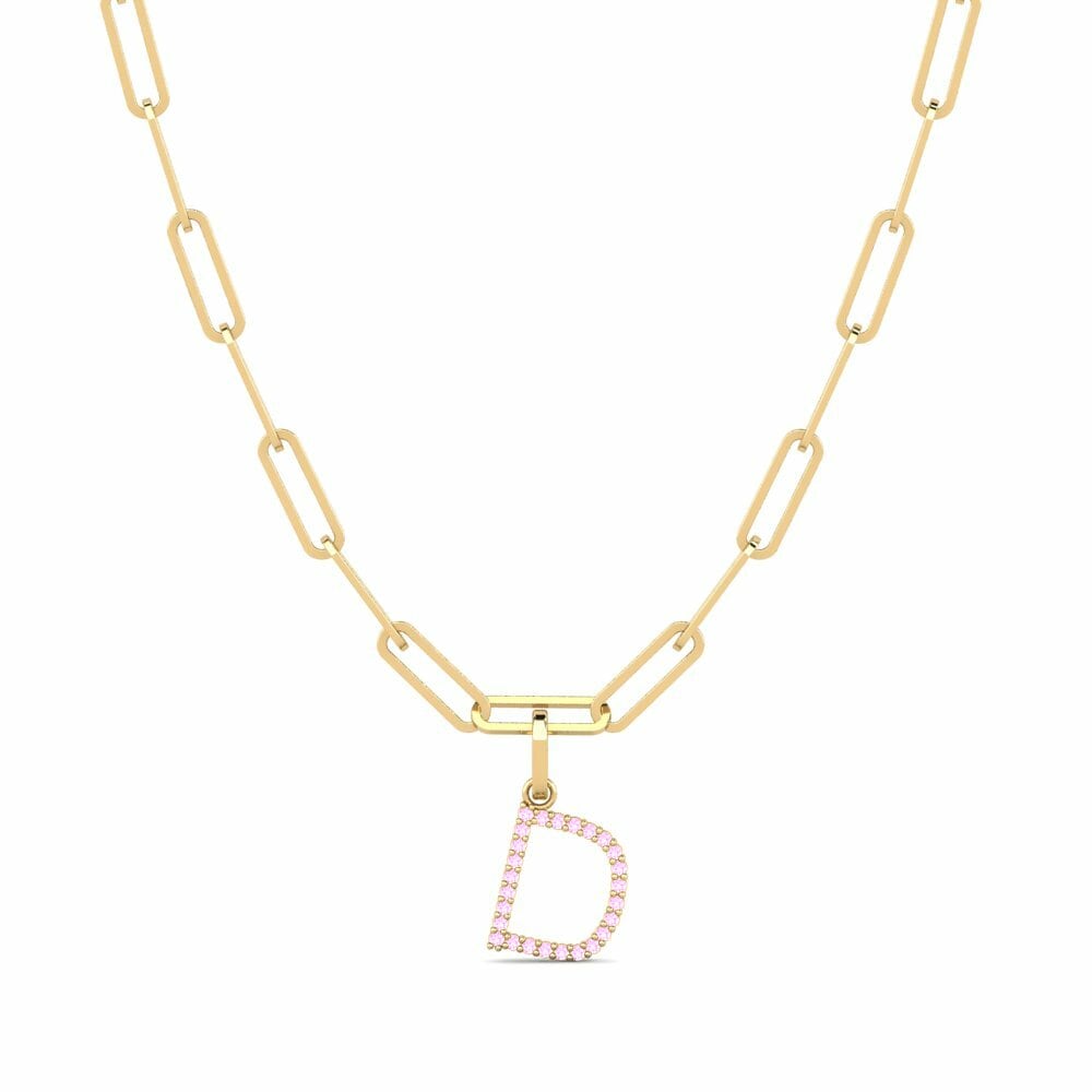 Zafiro Rosado Collar de clip Autize - D