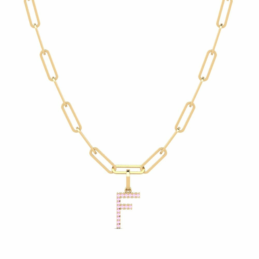 Zafiro Rosado Collar de clip Autize - F