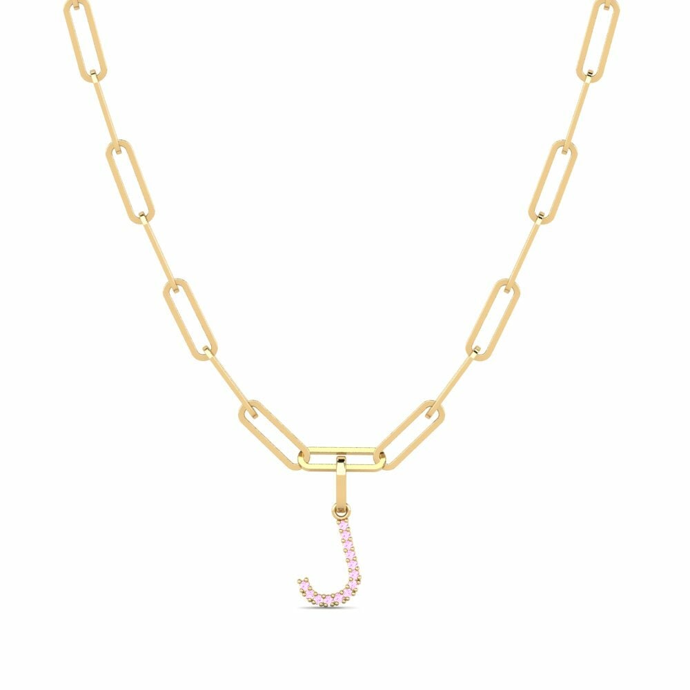 Zafiro Rosado Collar de clip Autize - J