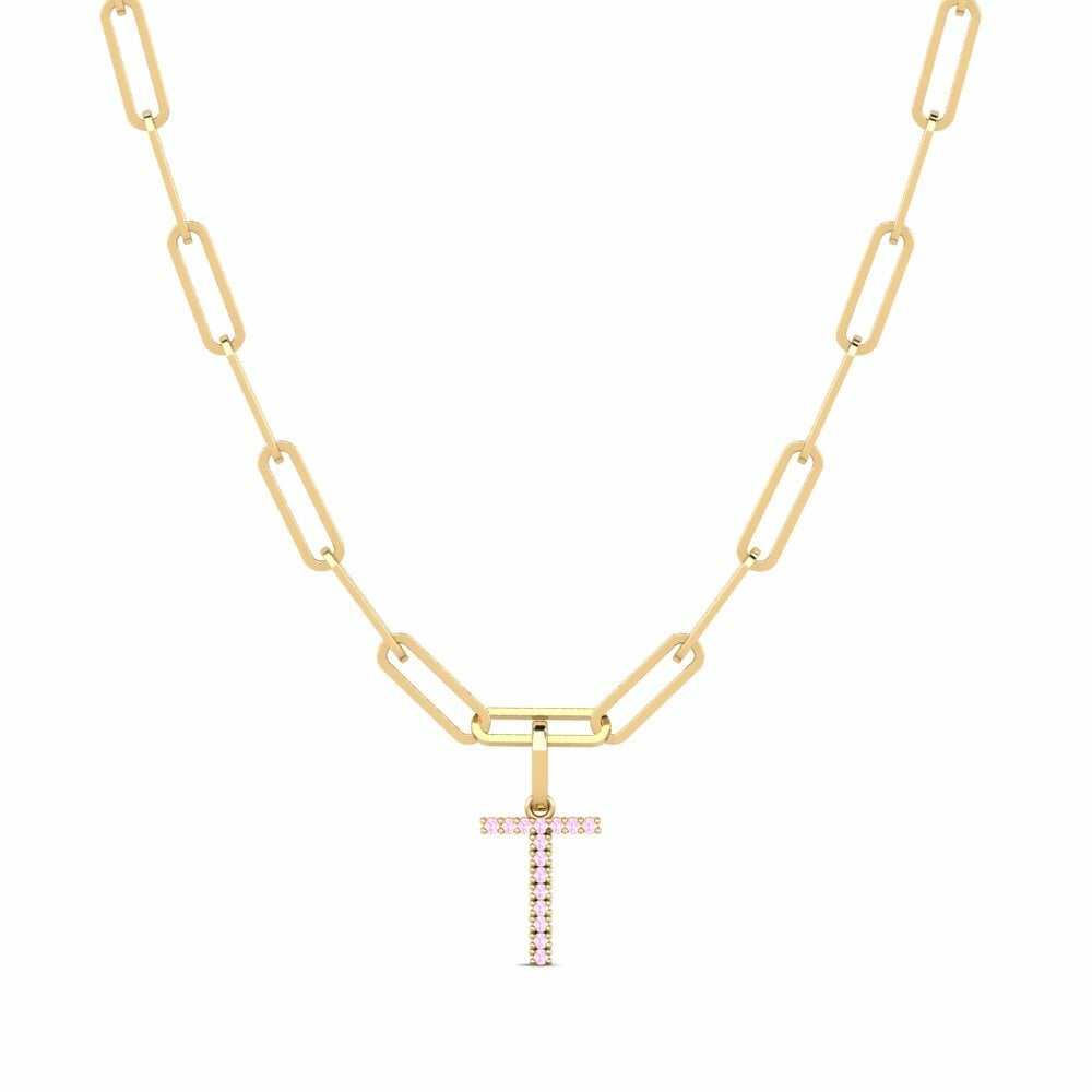 Zafiro Rosado Collar de clip Autize - T