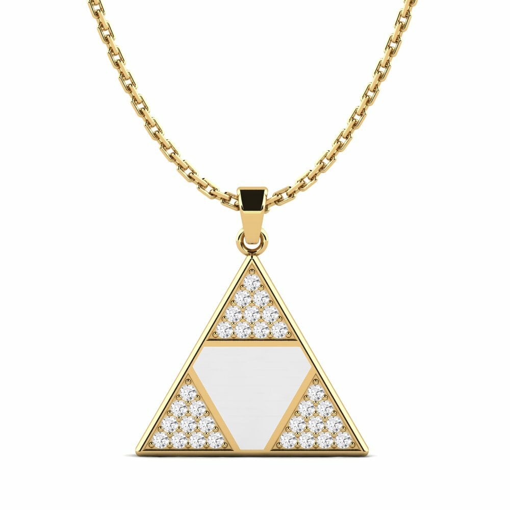Vàng 9K Đá Sapphire Trắng Mặt dây chuyền nữ Automa