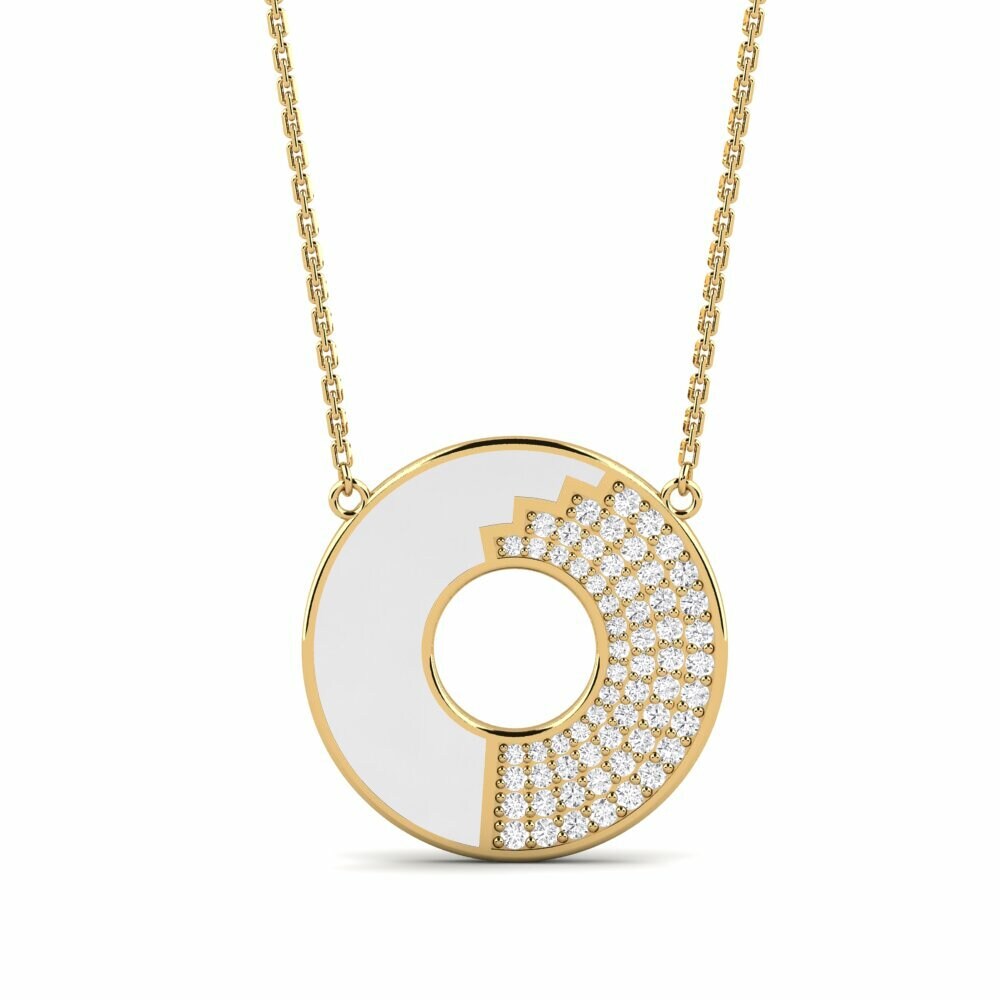 Vàng 9K Đá Sapphire Trắng Dây chuyền nữ Avaron
