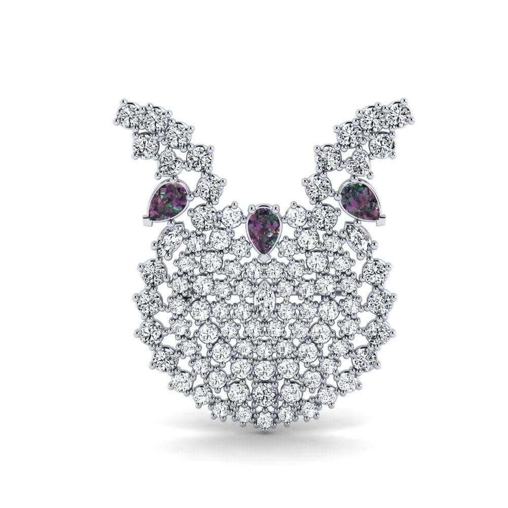 14ct White Gold Mystic Topaz Brooch Avedon