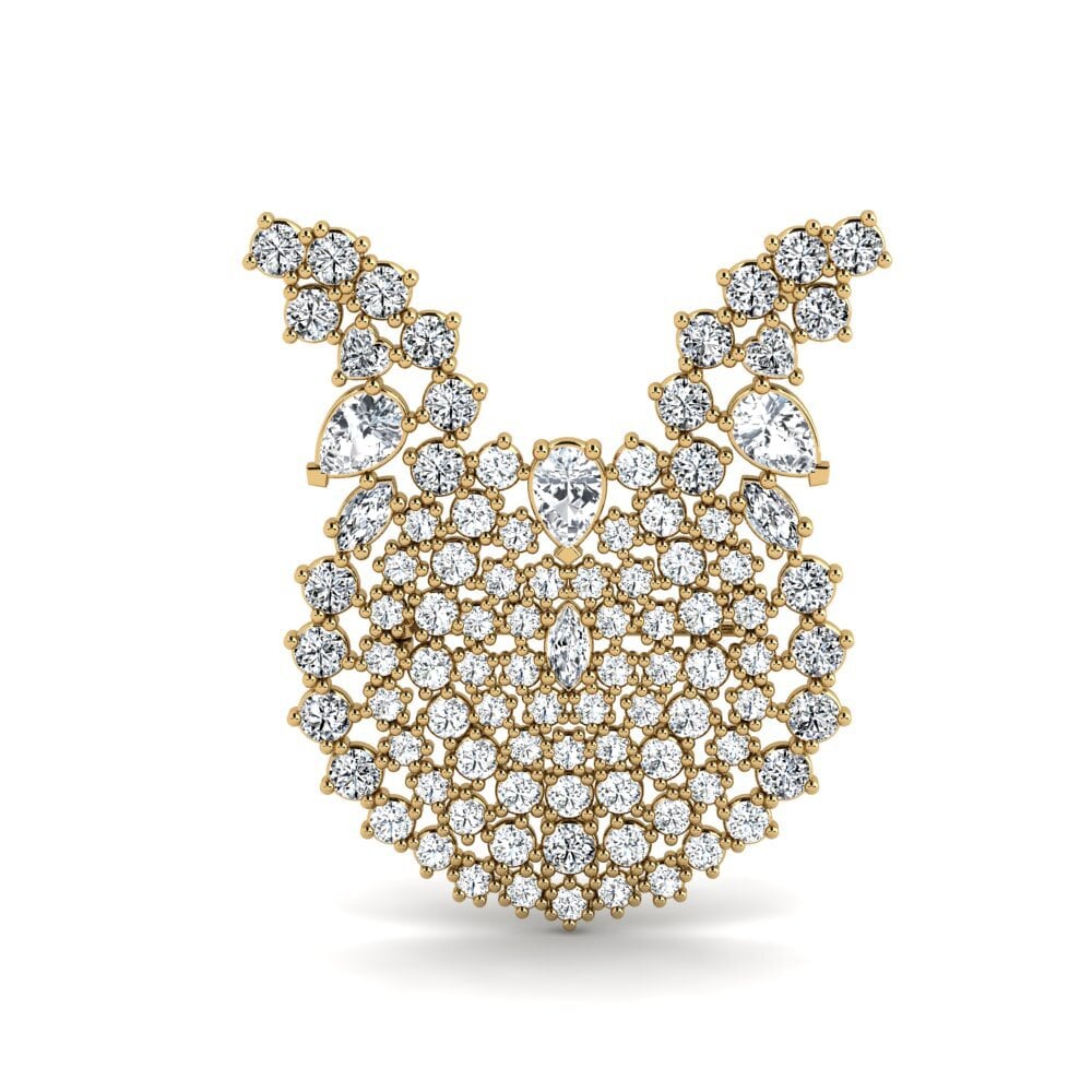 Vàng 14K Đá Zircon Trắng Trâm cài Avedon