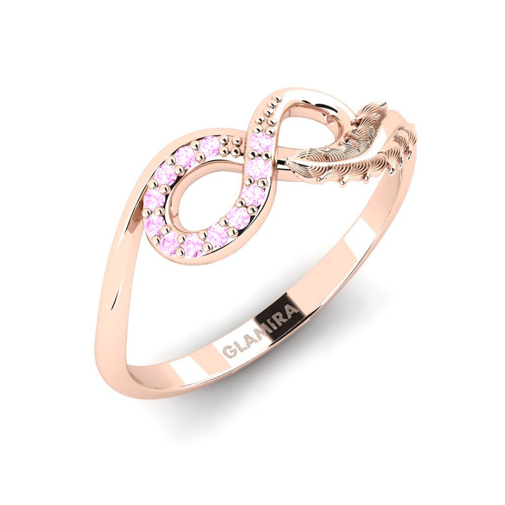 9ct Rose Gold Pink Sapphire Ring Aveniren