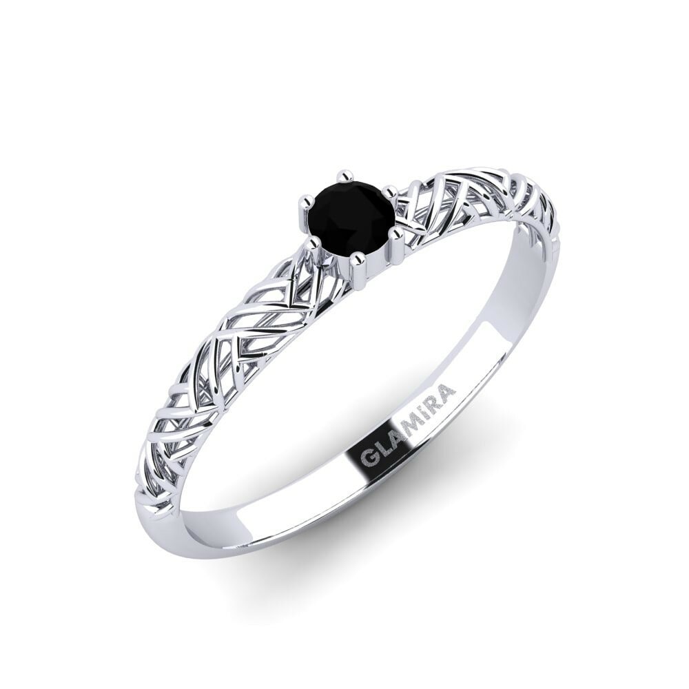 Black Onyx Engagement Ring Averasa