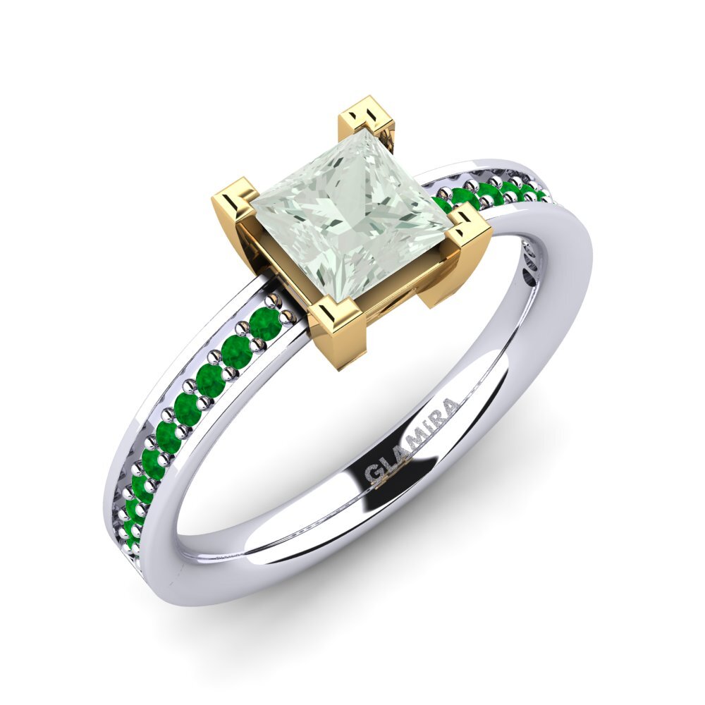 14ct White & Yellow Gold Engagement Ring Aversa