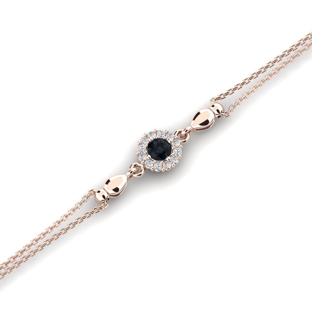 9ct Rose Gold Black Opal Women's Bracelet Averyl