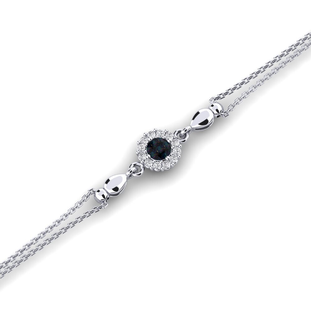 950 Platinum Black Opal Women's Bracelet Averyl