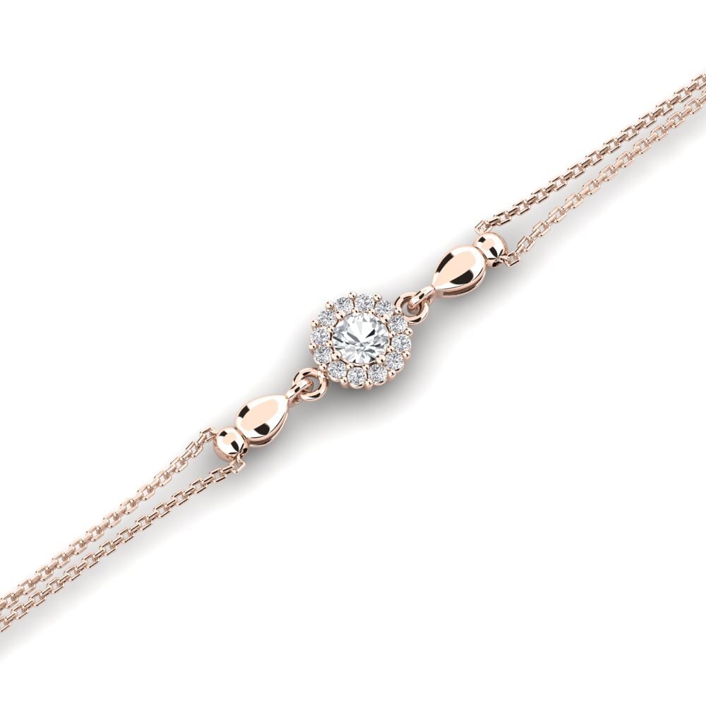 9ct Rose Gold White Zircon Women's Bracelet Averyl