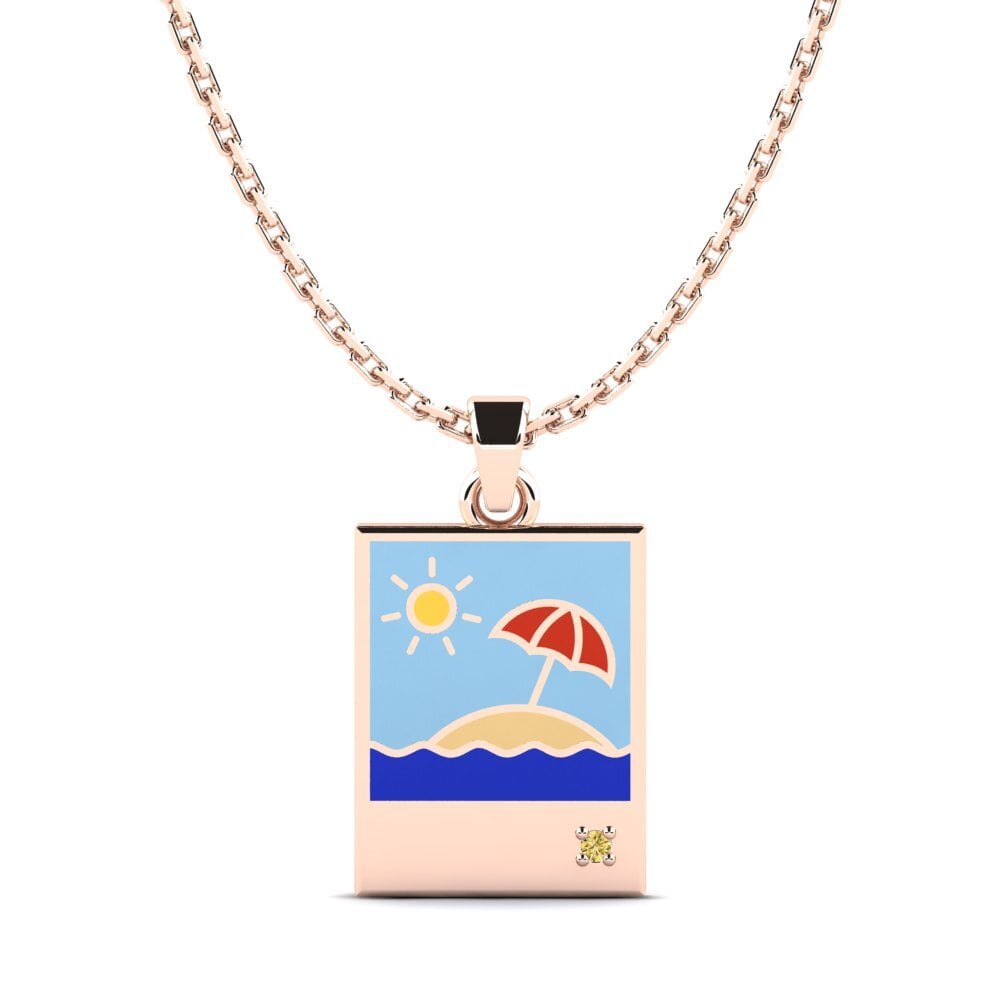 14ct Rose Gold Yellow Diamond Kid's Pendant Avi